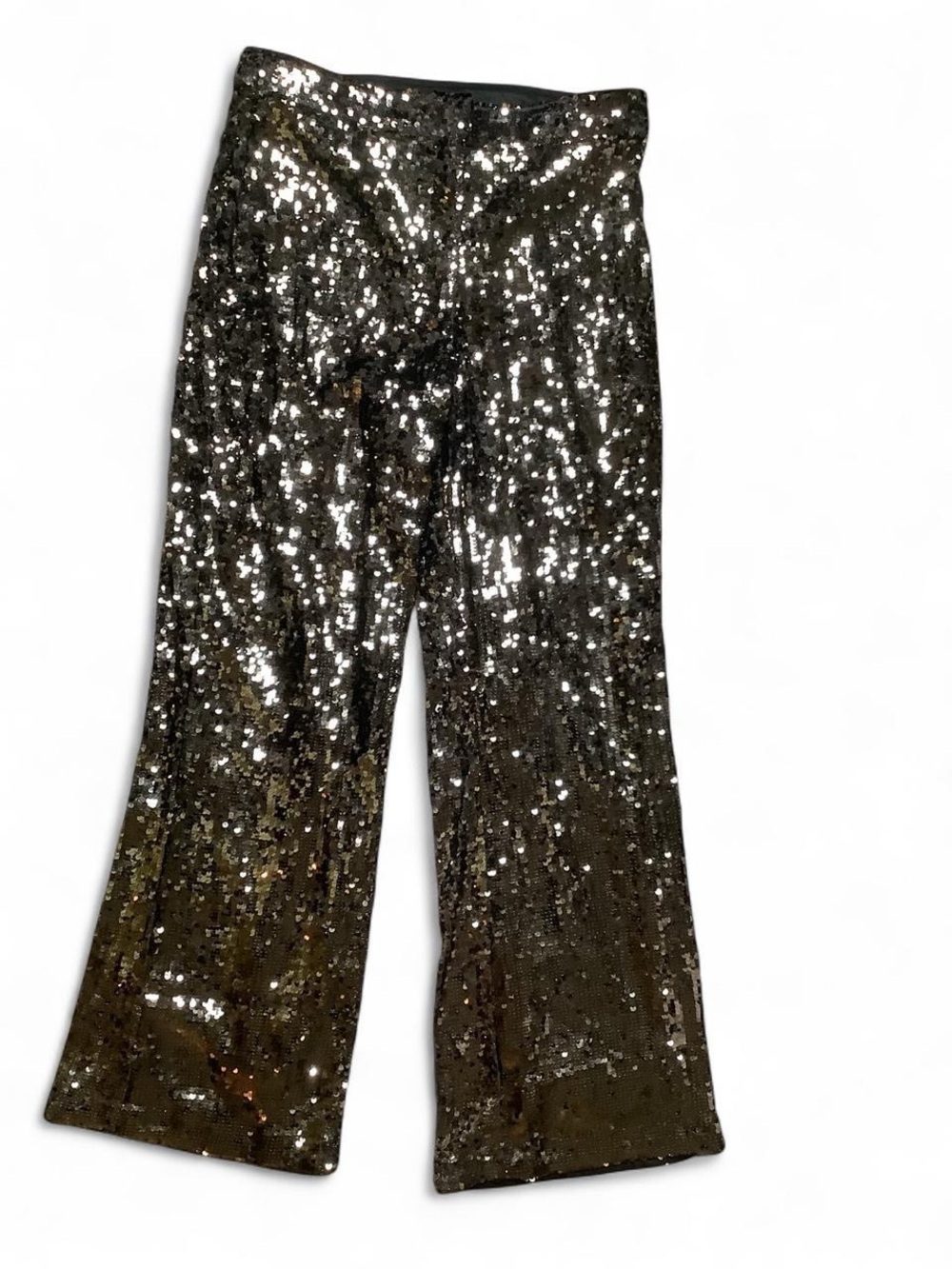 H&M Black Sequin Wide-Leg Pants - Size 10
